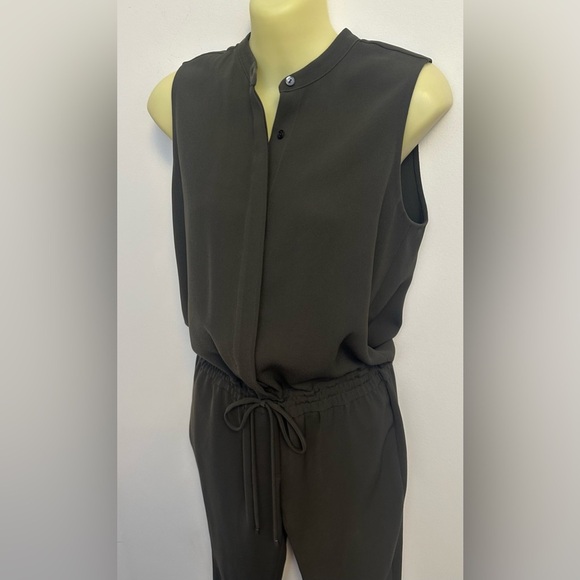 Vince Sleeveless Dark Grey Jumpsuit with Drawstring Waist - Picture 9 of 9